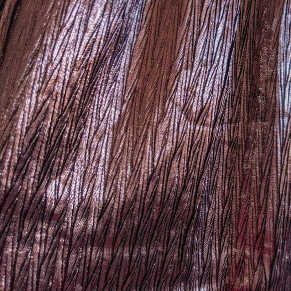 Evan Picone Metallic Brown Pleated Midi Skirt Women's Size 4 A-Line Vintage USA - Picture 7 of 12